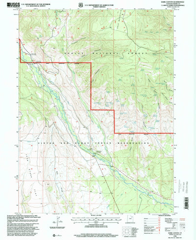 United States Geological Survey Dark Canyon, UT (1996, 24000-Scale) digital map