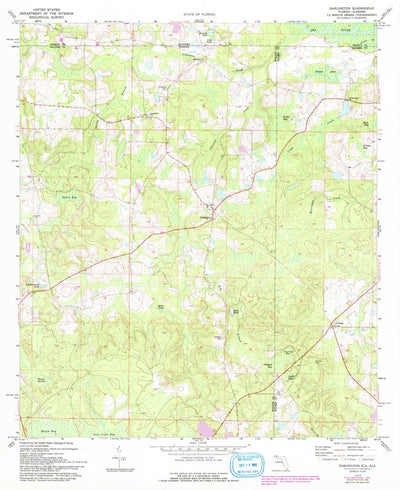 United States Geological Survey Darlington, FL-AL (1987, 24000-Scale) digital map