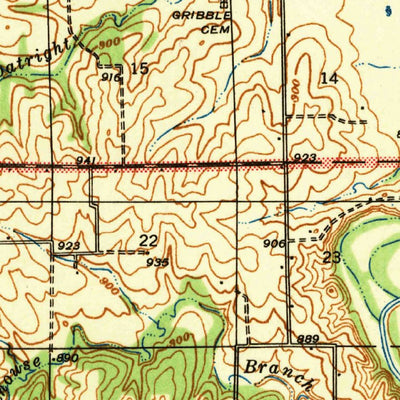 United States Geological Survey Darlington, MO (1940, 62500-Scale) digital map