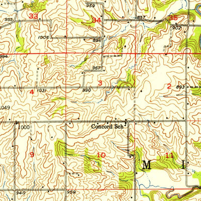 United States Geological Survey Darlington, MO (1950, 62500-Scale) digital map