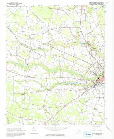 United States Geological Survey Darlington West, SC (1963, 24000-Scale) digital map