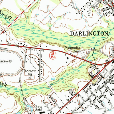 United States Geological Survey Darlington West, SC (1963, 24000-Scale) digital map