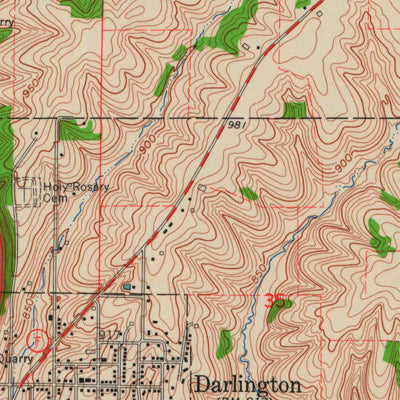 United States Geological Survey Darlington, WI (1962, 24000-Scale) digital map