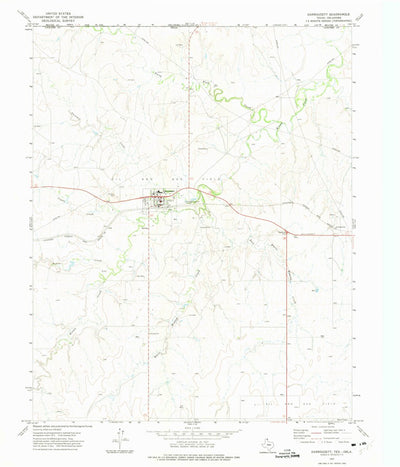 United States Geological Survey Darrouzett, TX-OK (1972, 24000-Scale) digital map