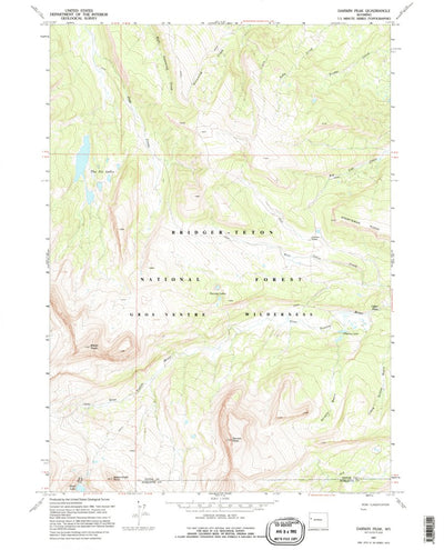 United States Geological Survey Darwin Peak, WY (1967, 24000-Scale) digital map