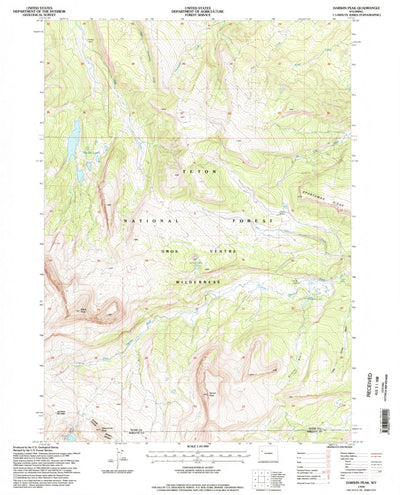 United States Geological Survey Darwin Peak, WY (1996, 24000-Scale) digital map