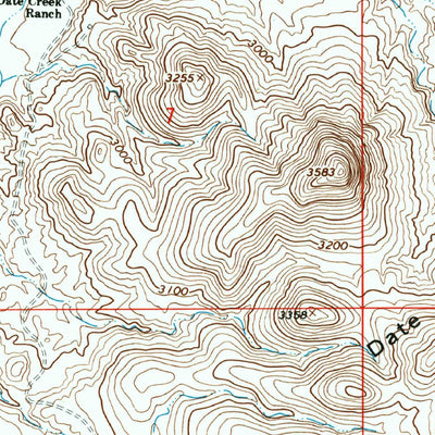 United States Geological Survey Date Creek Ranch, AZ (1967, 24000-Scale) digital map