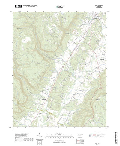 United States Geological Survey Daus, TN (2022, 24000-Scale) digital map