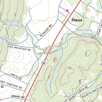 United States Geological Survey Daus, TN (2022, 24000-Scale) digital map