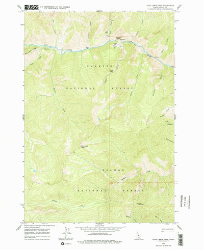 United States Geological Survey Dave Lewis Peak, ID (1962, 24000-Scale) digital map