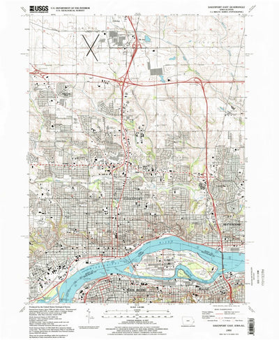 United States Geological Survey Davenport East, IA-IL (1993, 24000-Scale) digital map