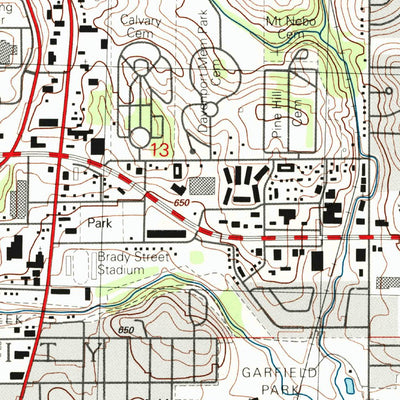 United States Geological Survey Davenport East, IA-IL (1993, 24000-Scale) digital map