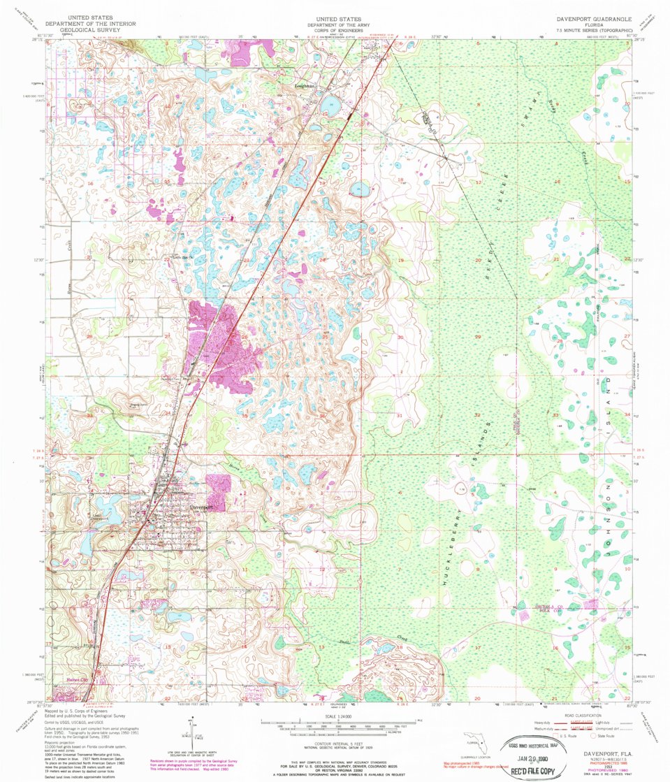 Davenport FL 1953 24000 Scale - United States Geological Survey Davenport Fl 1953 24000 Scale Digital Map 37052061417628