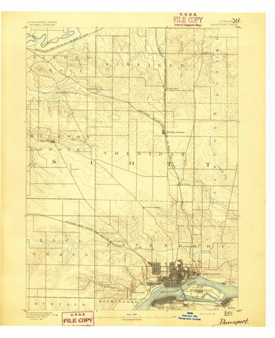 United States Geological Survey Davenport, IA-IL (1891, 62500-Scale) digital map