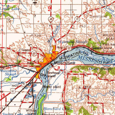 United States Geological Survey Davenport, IA-IL (1962, 250000-Scale) digital map