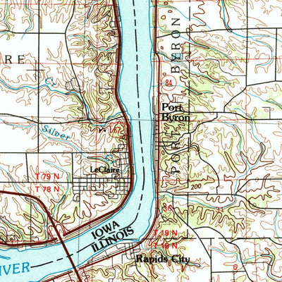 United States Geological Survey Davenport, IA-IL (1984, 100000-Scale) digital map