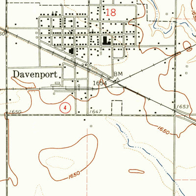 United States Geological Survey Davenport, NE (1960, 24000-Scale) digital map