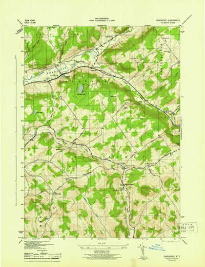 United States Geological Survey Davenport, NY (1945, 31680-Scale) digital map