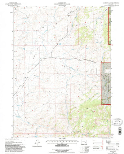 United States Geological Survey Davidson Flats, WY (1992, 24000-Scale) digital map