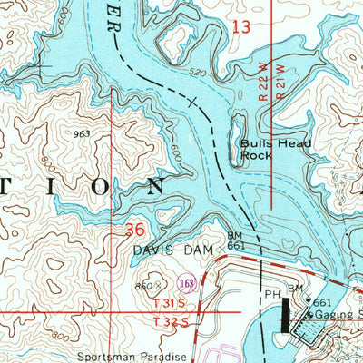 United States Geological Survey Davis Dam, AZ-NV (1970, 24000-Scale) digital map