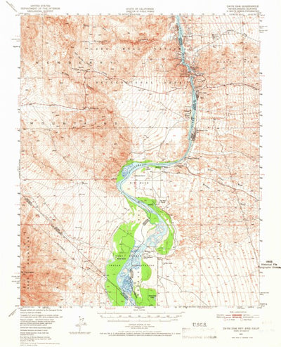 United States Geological Survey Davis Dam, AZ-NV-CA (1950, 62500-Scale) digital map