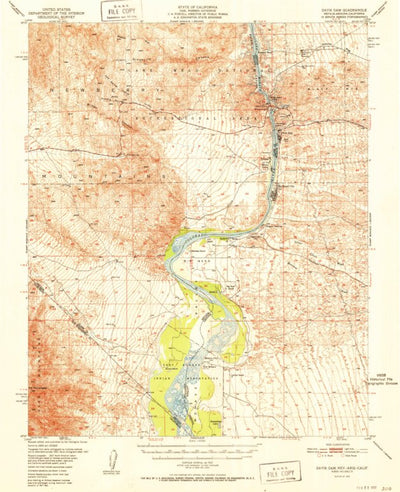 United States Geological Survey Davis Dam, AZ-NV-CA (1952, 62500-Scale) digital map