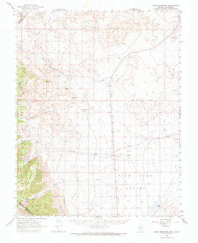 United States Geological Survey Davis Mountain, NV-CA (1963, 62500-Scale) digital map