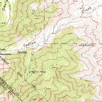 United States Geological Survey Davis Mountain, NV-CA (1963, 62500-Scale) digital map
