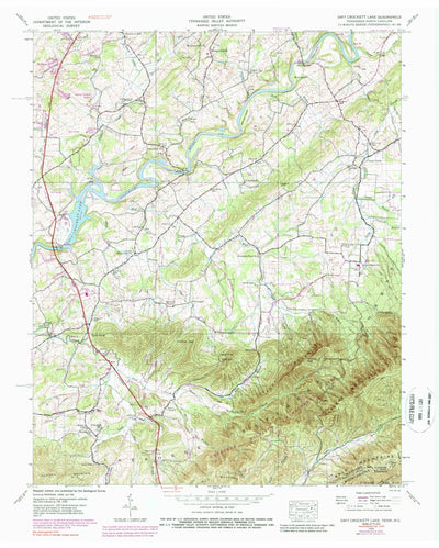 United States Geological Survey Davy Crockett Lake, TN-NC (1939, 24000-Scale) digital map