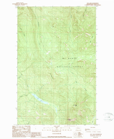 United States Geological Survey Day Lake, WA (1989, 24000-Scale) digital map