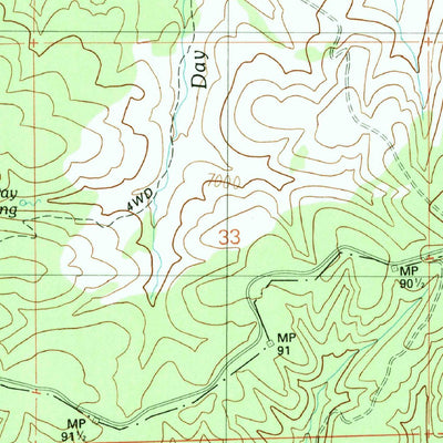 United States Geological Survey Day Spring, AZ (1990, 24000-Scale) digital map