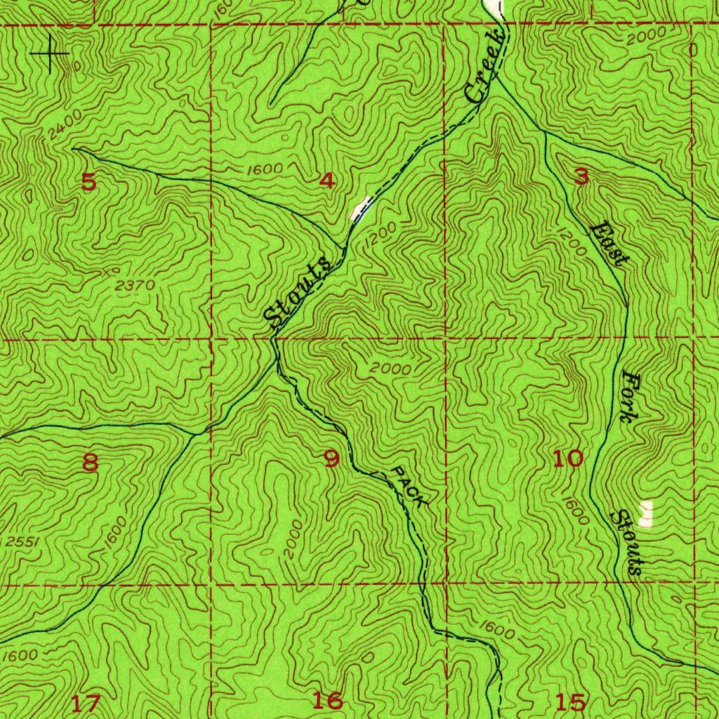 Days Creek, OR (1954, 62500-Scale) Map by United States Geological ...