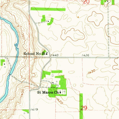 United States Geological Survey Dazey NE, ND (1961, 24000-Scale) digital map