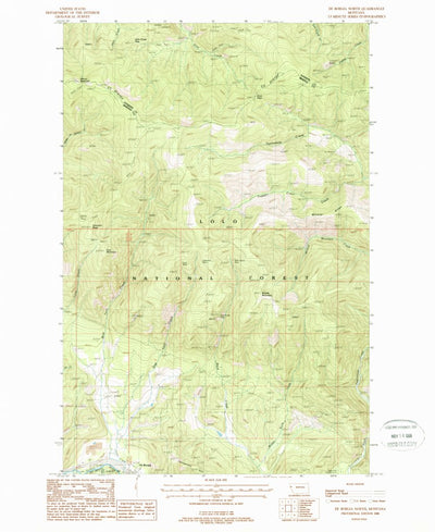 United States Geological Survey De Borgia North, MT (1988, 24000-Scale) digital map