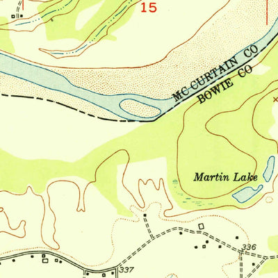 United States Geological Survey De Kalb NW, TX-OK (1951, 24000-Scale) digital map