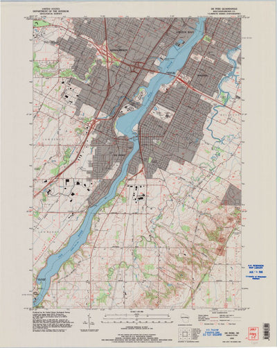 United States Geological Survey De Pere, WI (1992, 24000-Scale) digital map