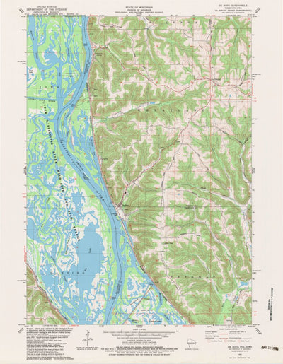 United States Geological Survey De Soto, WI-IA (1983, 24000-Scale) digital map