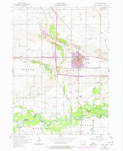 United States Geological Survey De Witt, IA (1953, 24000-Scale) digital map