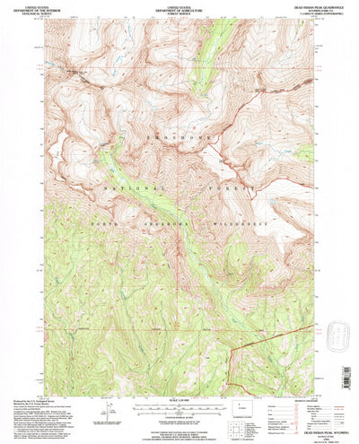 United States Geological Survey Dead Indian Peak, WY (1991, 24000-Scale) digital map