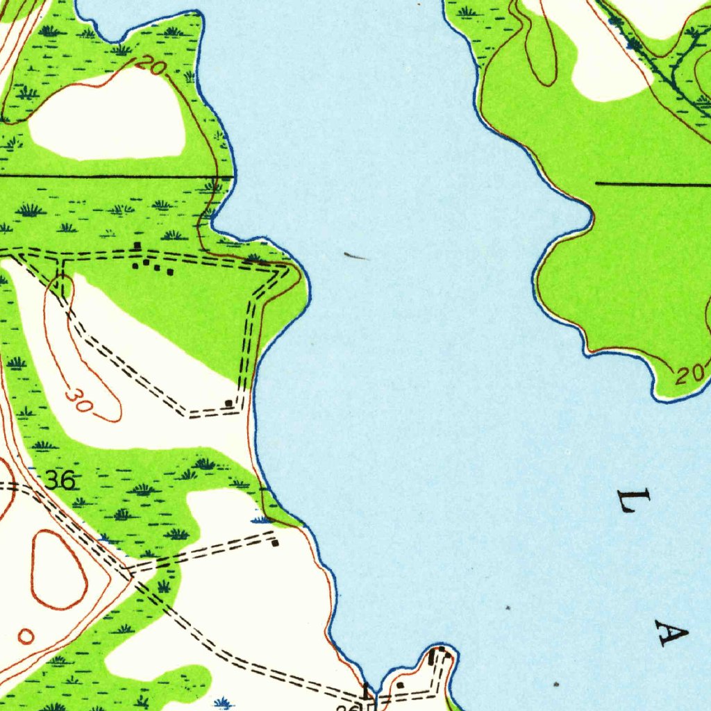 Dead Lakes, FL (1945, 24000-Scale) Map by United States Geological