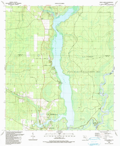 United States Geological Survey Dead Lakes, FL (1990, 24000-Scale) digital map