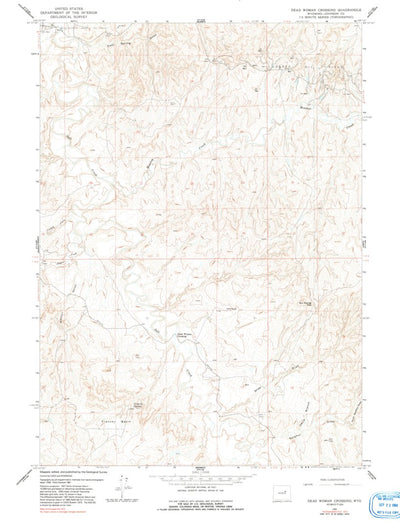 United States Geological Survey Dead Woman Crossing, WY (1961, 24000-Scale) digital map