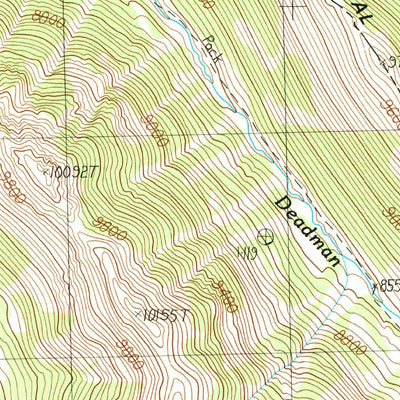 United States Geological Survey Deadman Lake, MT-ID (1987, 24000-Scale) digital map