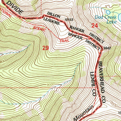 United States Geological Survey Deadman Pass, MT-ID (1997, 24000-Scale) digital map