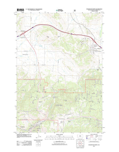 United States Geological Survey Deadwood North, SD (2012, 24000-Scale) digital map
