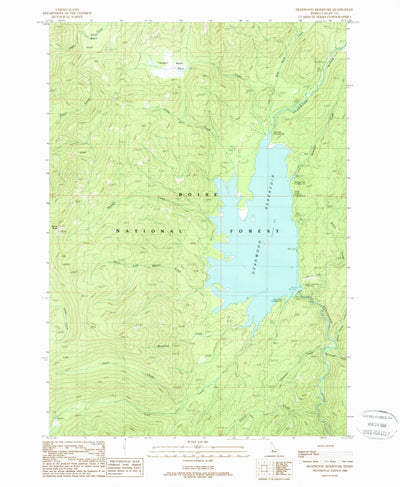 United States Geological Survey Deadwood Reservoir, ID (1988, 24000-Scale) digital map