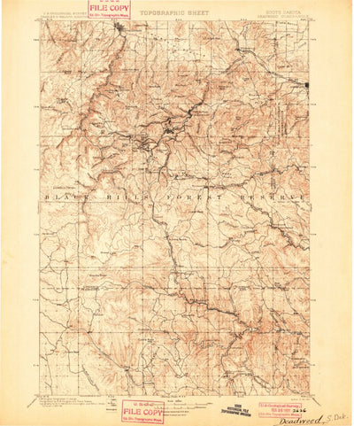 United States Geological Survey Deadwood, SD (1901, 125000-Scale) digital map