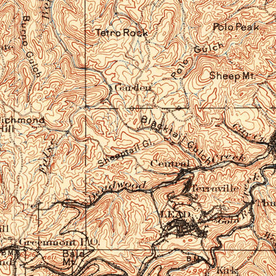 United States Geological Survey Deadwood, SD (1901, 125000-Scale) digital map