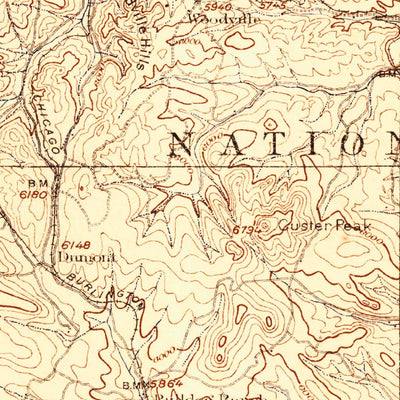 United States Geological Survey Deadwood, SD (1916, 125000-Scale) digital map