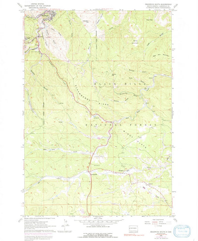 United States Geological Survey Deadwood South, SD (1961, 24000-Scale) digital map